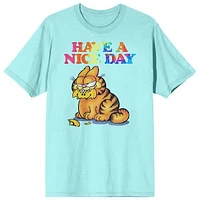 Men's  Light Blue Garfield Have a Nice Day T-Shirt