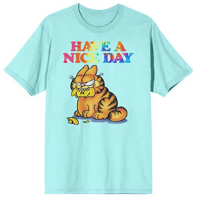 Men's  Light Blue Garfield Have a Nice Day T-Shirt