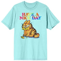 Men's  Light Blue Garfield Have a Nice Day T-Shirt