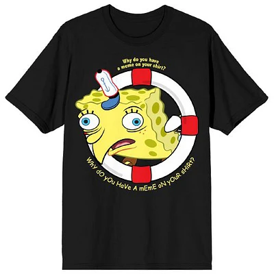 Men's  Navy SpongeBob SquarePants Why Do You Have a Meme on your T-Shirt