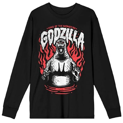 Unisex  Black Godzilla King of the Monsters Long Sleeve T-Shirt