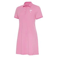 Women's Antigua Pink Portland Timbers White Logo Play Through Polo Dress