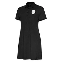 Women's Antigua Black Sporting Kansas City White Logo Play Through Polo Dress