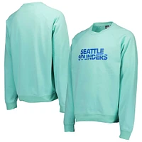 Men's Aqua Seattle Sounders FC Oversized Raglan Pullover Sweatshirt