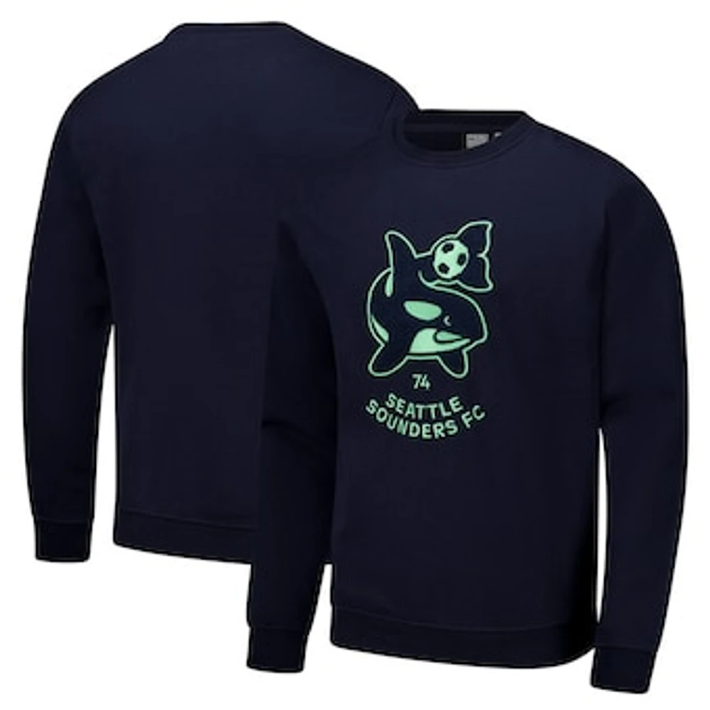 Men's Navy Seattle Sounders FC Pullover Sweatshirt