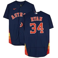 Nolan Ryan Houston Astros Autographed Nike Navy Rainbow Authentic Jersey - Signed in Silver