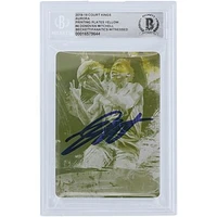Donovan Mitchell Utah Jazz Autographed 2018-19 Panini Court Kings Yellow Printing Plate #4 #1/1 Beckett Fanatics Witnessed Authenticated Card