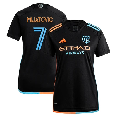 Women's adidas Jovan Mijatović Black New York City FC 2024 24/7 Kit Replica Player Jersey