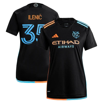 Women's adidas Mitja Ilenič Black New York City FC 2024 24/7 Kit Replica Player Jersey