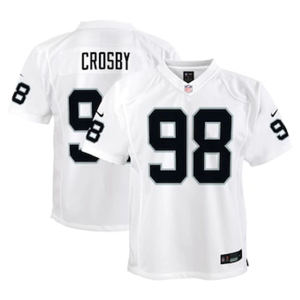 Youth Nike Maxx Crosby White Las Vegas Raiders Player Game Jersey