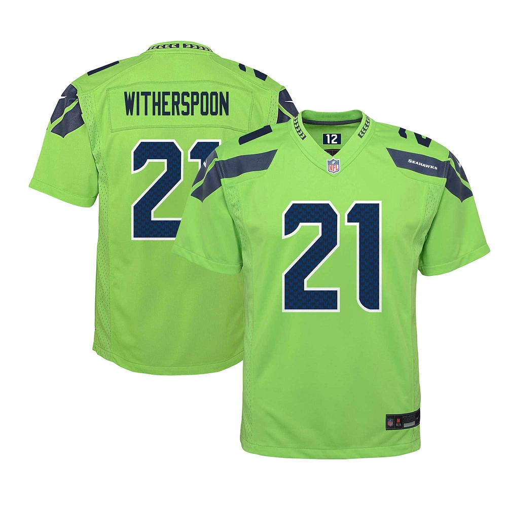 Youth Nike Devon Witherspoon Neon Green Seattle Seahawks Alternate Player Game Jersey