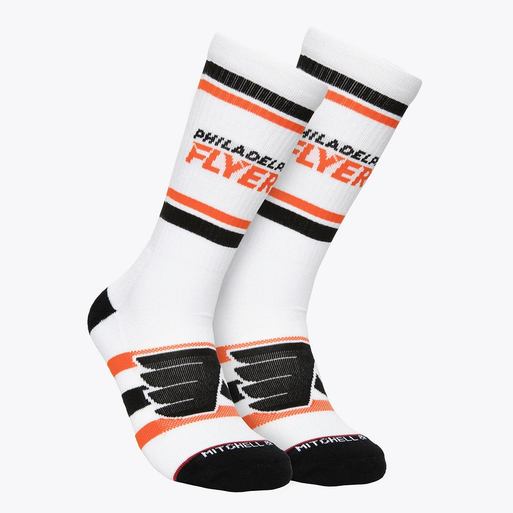 Men's Mitchell & Ness Philadelphia Flyers Face-Off Crew Socks