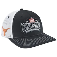 Unisex Zephyr  Black Texas Longhorns 2024 Big 12 Women's Basketball Conference Tournament Champions Locker Room Adjustable Trucker Hat