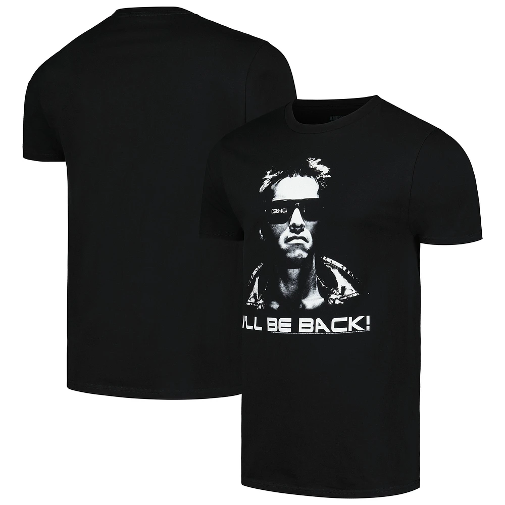 Unisex Black Terminator I'll Be Back Graphic T-Shirt