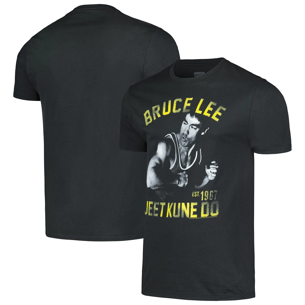 Unisex Gray Bruce Lee Action Graphic T-Shirt