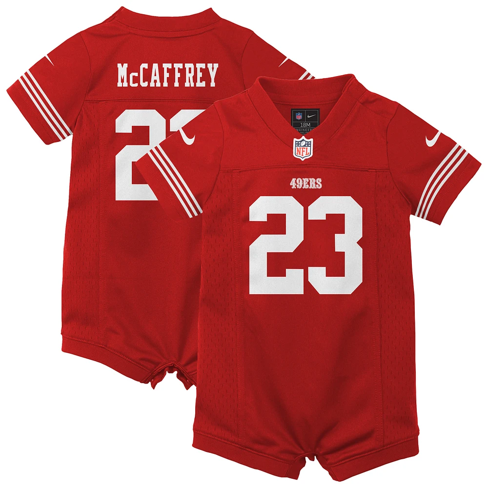 Newborn & Infant Nike Christian McCaffrey Scarlet San Francisco 49ers Game Romper Jersey