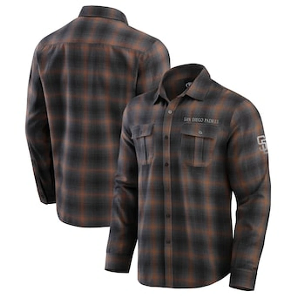 Men's Darius Rucker Collection by Fanatics Tan San Diego Padres Classic Flannel Long Sleeve Button-Up Shirt