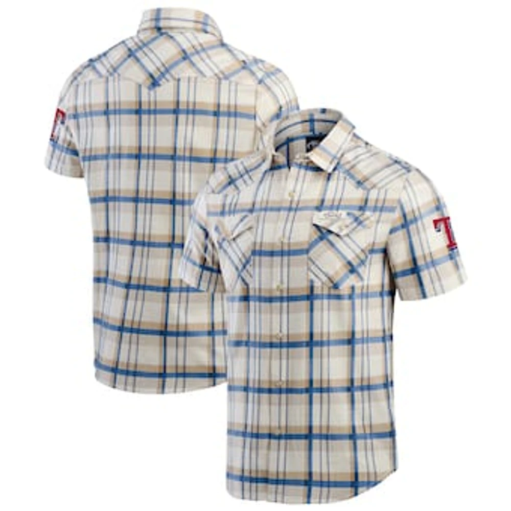 Men's Darius Rucker Collection by Fanatics Royal Texas Rangers Plaid Full-Snap Shirt