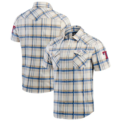 Men's Darius Rucker Collection by Fanatics Royal Texas Rangers Plaid Full-Snap Shirt