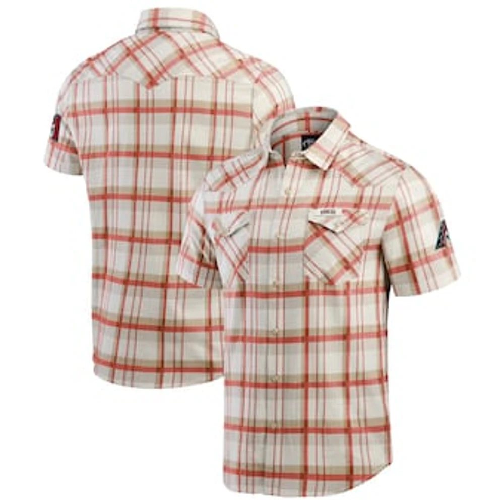 Men's Darius Rucker Collection by Fanatics Red Arizona Diamondbacks Plaid Full-Snap Shirt