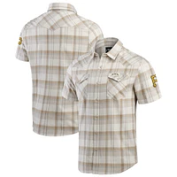 Men's Darius Rucker Collection by Fanatics Gray Pittsburgh Pirates Plaid Full-Snap Shirt