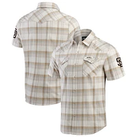 Men's Darius Rucker Collection by Fanatics Gray San Diego Padres Plaid Full-Snap Shirt