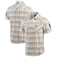 Men's Darius Rucker Collection by Fanatics Gray Chicago White Sox Plaid Full-Snap Shirt