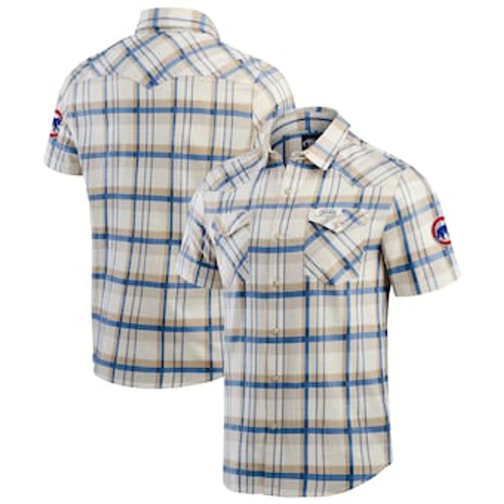 Men's Darius Rucker Collection by Fanatics Royal Chicago Cubs Plaid Full-Snap Shirt