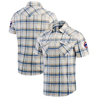 Men's Darius Rucker Collection by Fanatics Royal Chicago Cubs Plaid Full-Snap Shirt