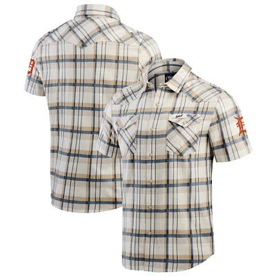 Men's Darius Rucker Collection by Fanatics Navy Detroit Tigers Plaid Full-Snap Shirt