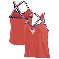 Women's WEAR by Erin Andrews Red Philadelphia Phillies Cross Strap Tank Top