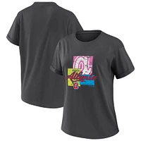 Women's WEAR by Erin Andrews Charcoal Atlanta Braves Domestic Box Color Boyfriend T-Shirt