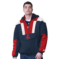 Men's Starter  Navy Boston Red Sox Cooperstown Collection Charger Half-Zip Jacket