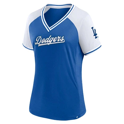 Women's Profile Royal Los Angeles Dodgers Plus Size Crossover V-Neck T-Shirt