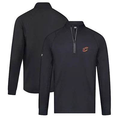 Men's Levelwear Black Cleveland Cavaliers Theory Insignia Core Quarter-Zip Pullover Top