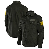 Men's Darius Rucker Collection by Fanatics Olive Michigan Wolverines Corduroy Full-Button Shacket