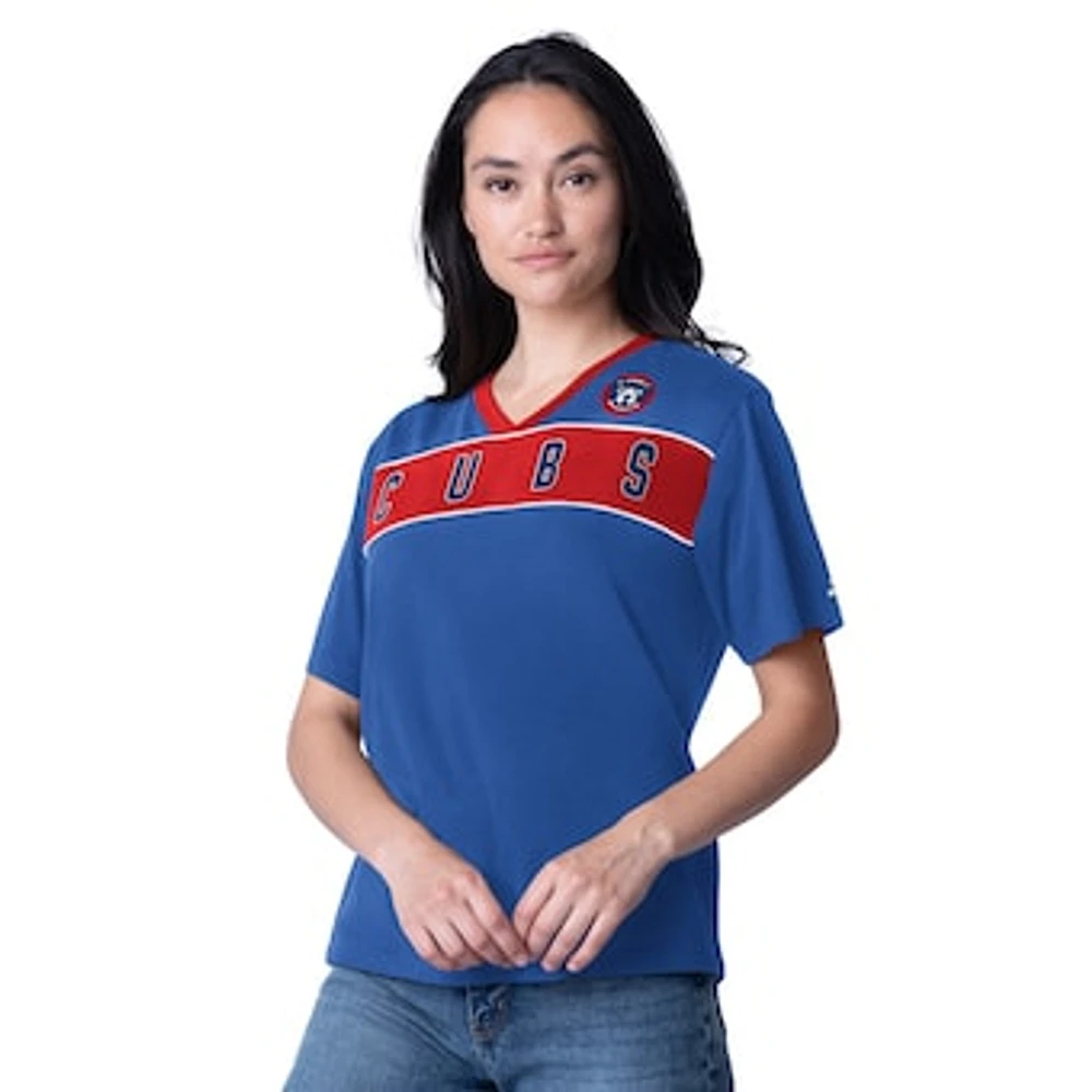 Women's Starter Royal Chicago Cubs Game Day V-Neck T-Shirt