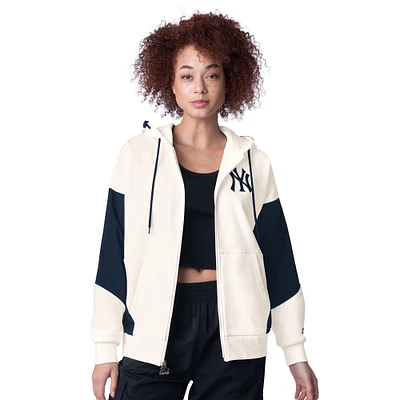 Women's Starter White New York Yankees Scrimmage Full-Zip Hoodie