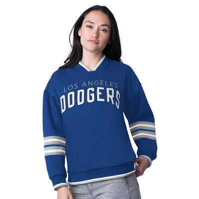 Women's Starter Royal Los Angeles Dodgers Wild Card Oversized Pullover Sweatshirt