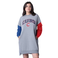 Women's G-III 4Her by Carl Banks Heather Gray Chicago Cubs Free Ball Long Sleeve Sneaker Dress