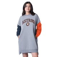 Women's G-III 4Her by Carl Banks Heather Gray Houston Astros Free Ball Long Sleeve Sneaker Dress