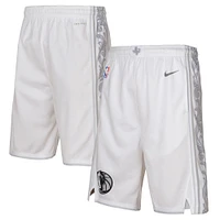 Youth Nike  White Dallas Mavericks 2024/25 City Edition Swingman Performance Shorts