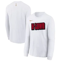 Youth Nike  White Houston Rockets 2024/25 City Edition Wordmark Performance Long Sleeve T-Shirt