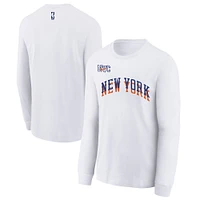 Youth Nike  White New York Knicks 2024/25 City Edition Wordmark Performance Long Sleeve T-Shirt