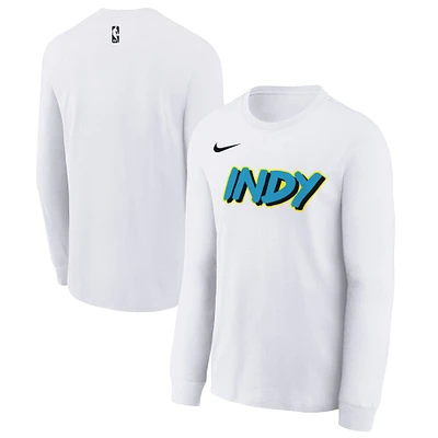 Youth Nike  White Indiana Pacers 2024/25 City Edition Wordmark Performance Long Sleeve T-Shirt