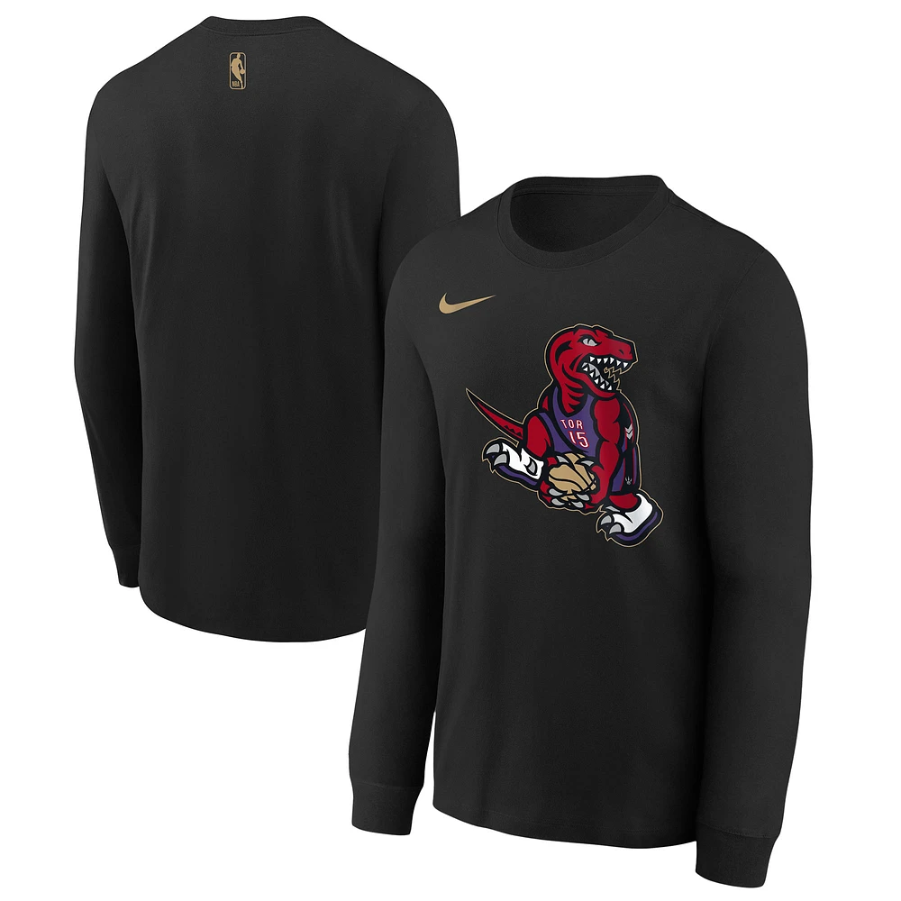 Youth Nike  Black Toronto Raptors 2024/25 City Edition Wordmark Performance Long Sleeve T-Shirt