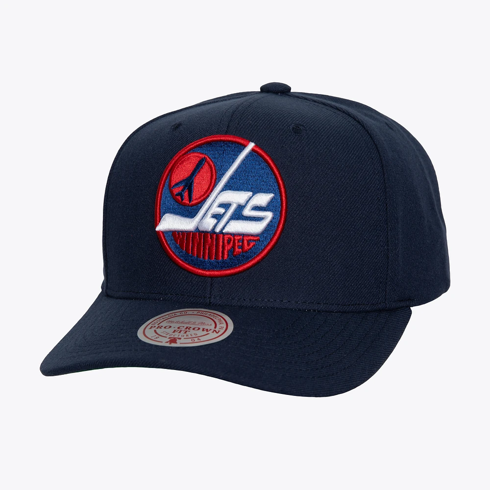 Men's Mitchell & Ness Navy Winnipeg Jets Core Team Ground Pro Adjustable Hat