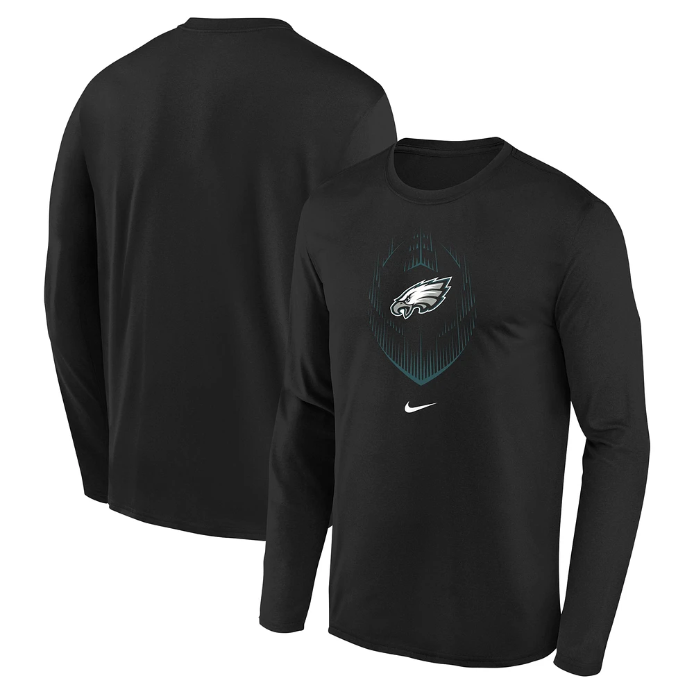 Preschool Nike Black Philadelphia Eagles Legend Icon Long Sleeve T-Shirt