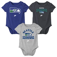 Newborn & Infant Nike  Seattle Seahawks Rewind Bodysuit Three-Pack