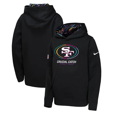 Youth Nike  Black San Francisco 49ers 2024 NFL Crucial Catch Pullover Hoodie